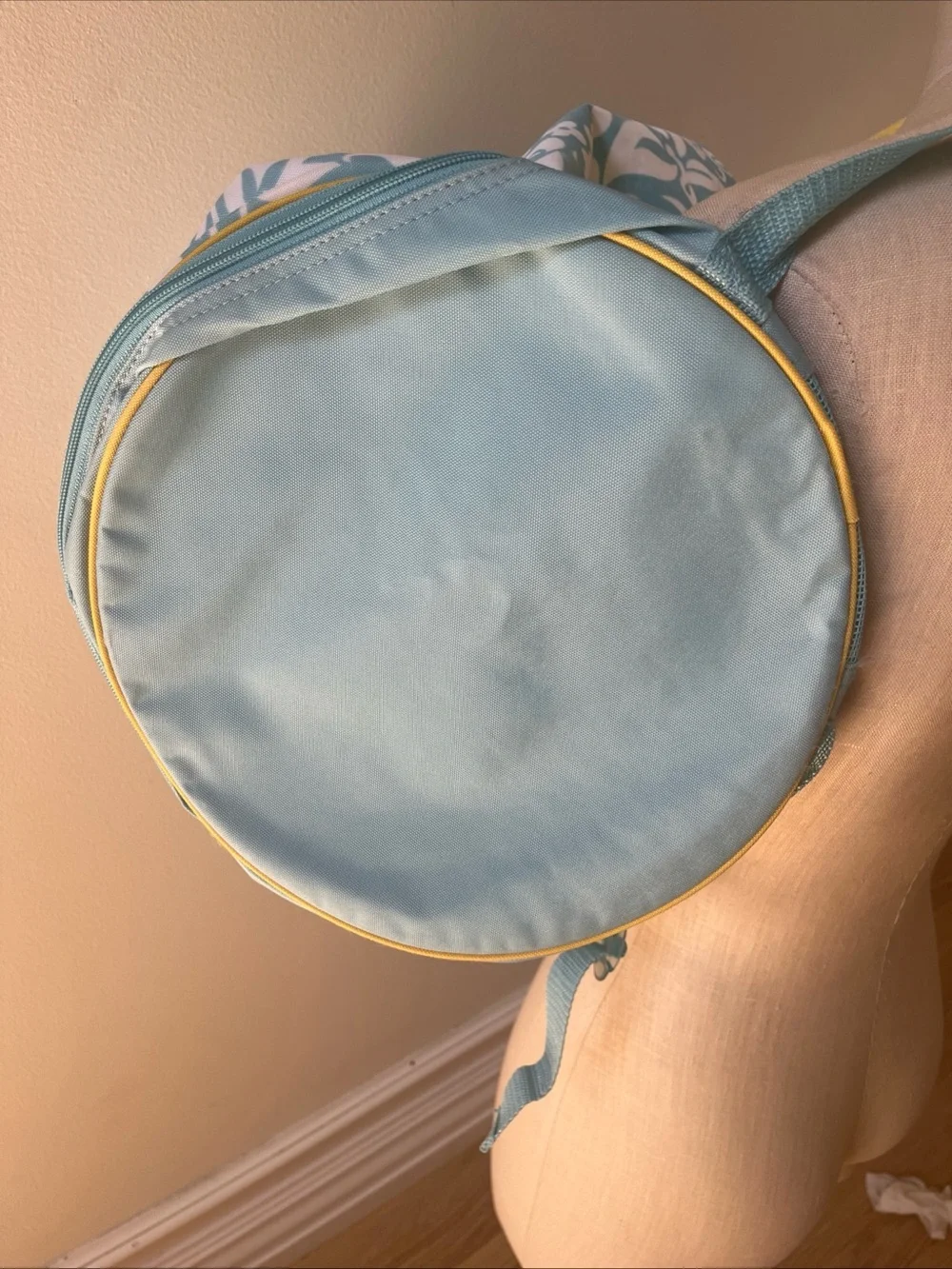 2003 Y2K Vintage GAP Blue Floral Drawstring Backpack with Yellow Accents